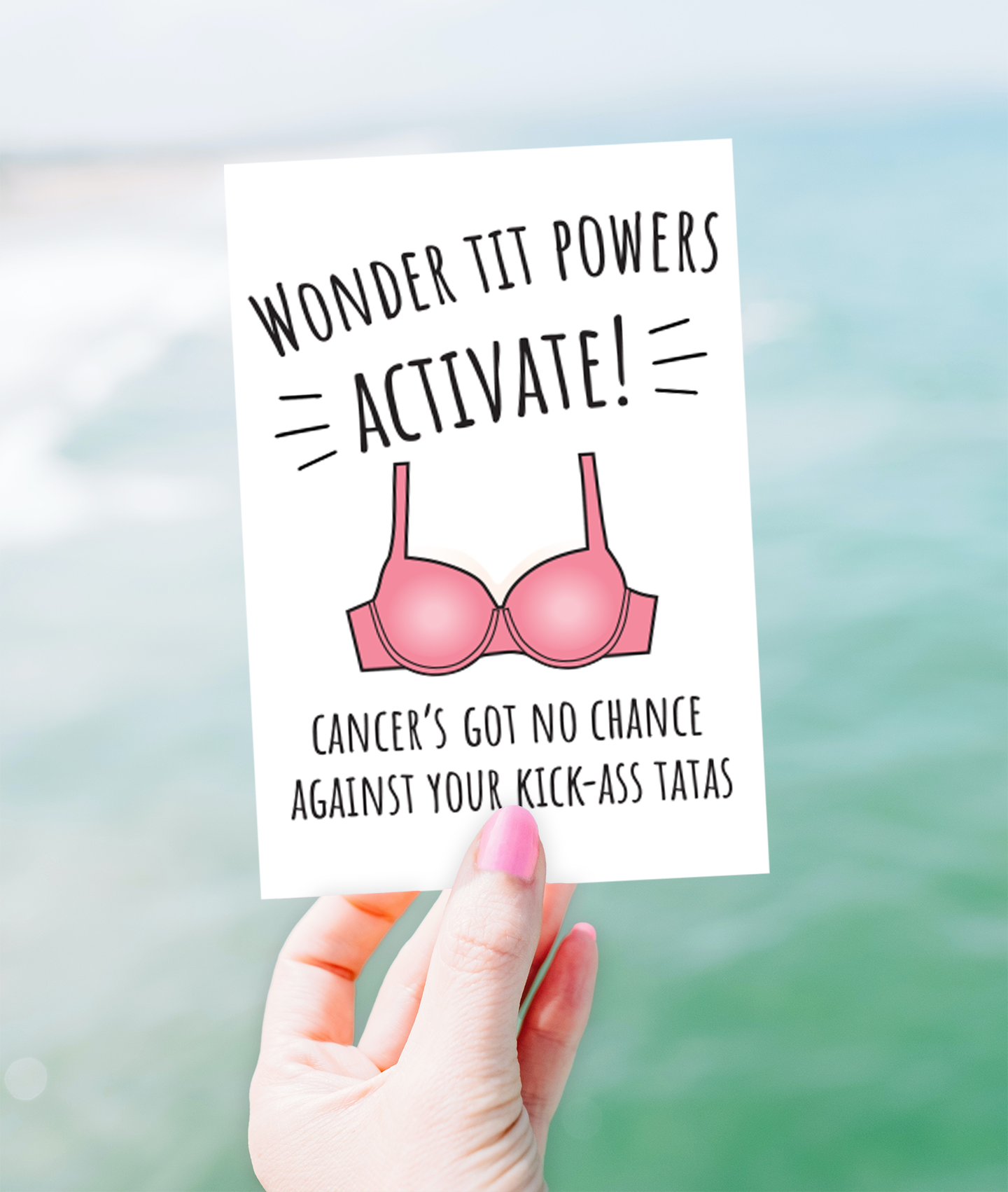 Breast Cancer Card • Wonder Tits with Bra