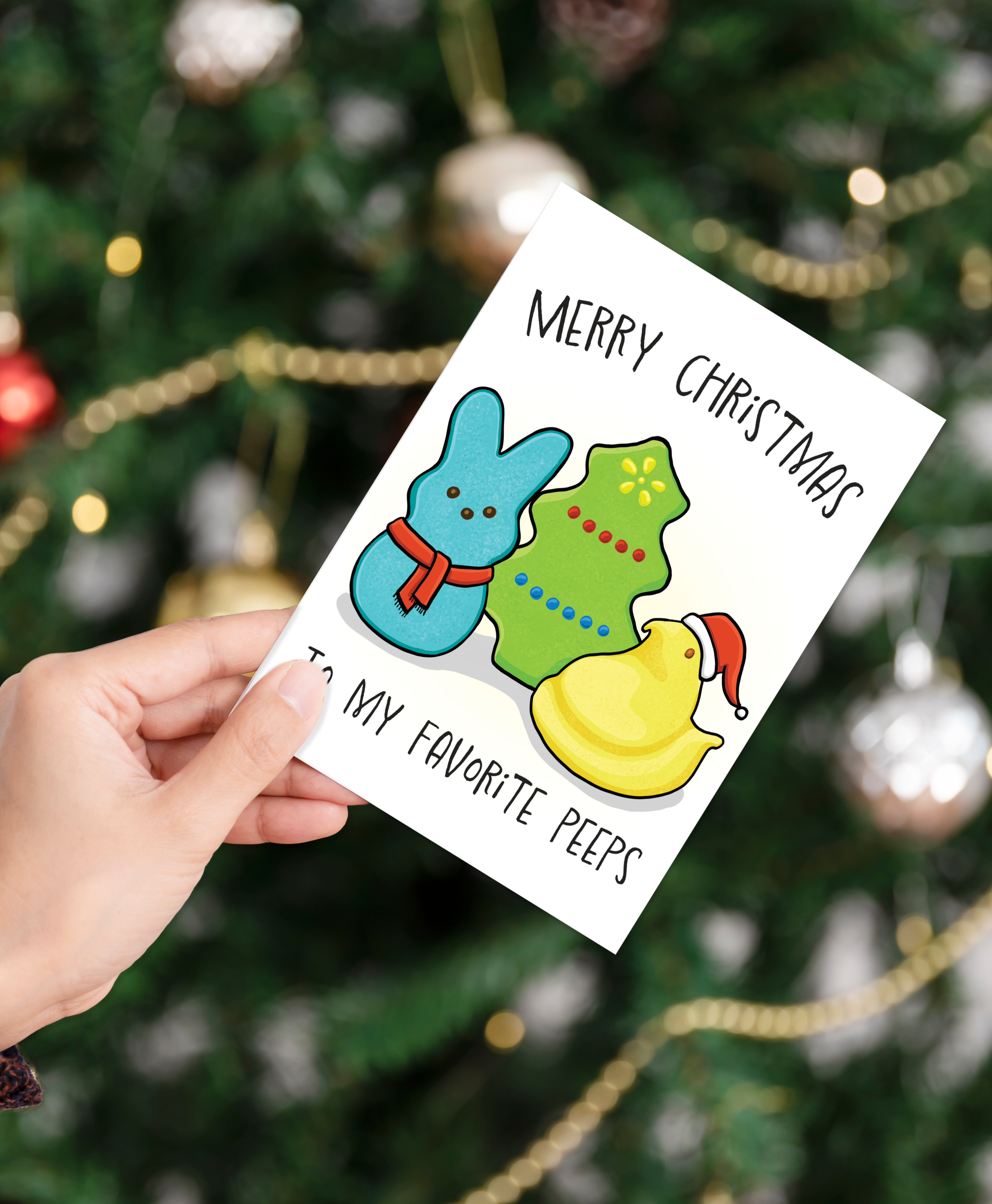 Christmas, Holiday Card • Peep Christmas