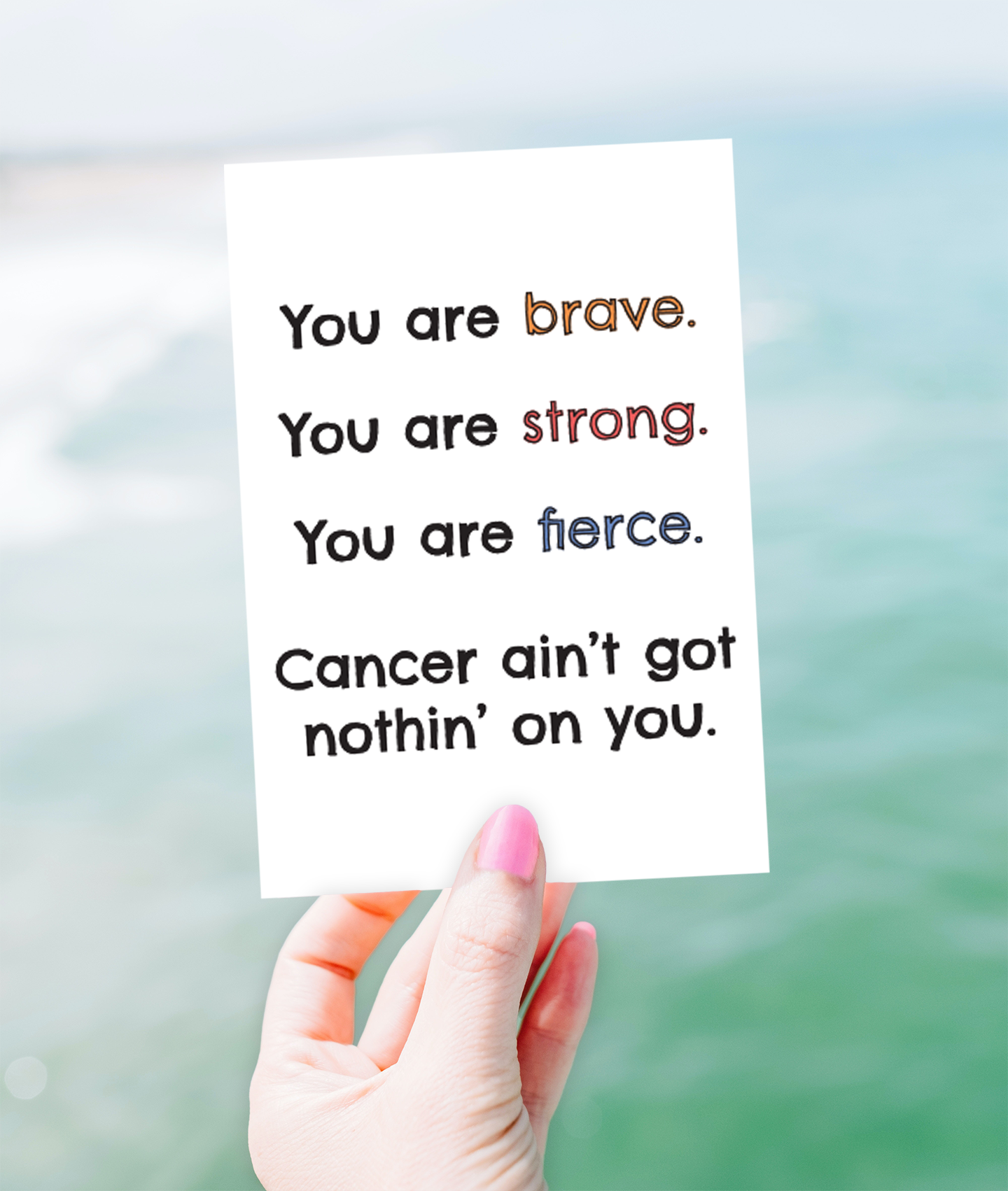 Cancer Card • Brave, Strong, Fierce