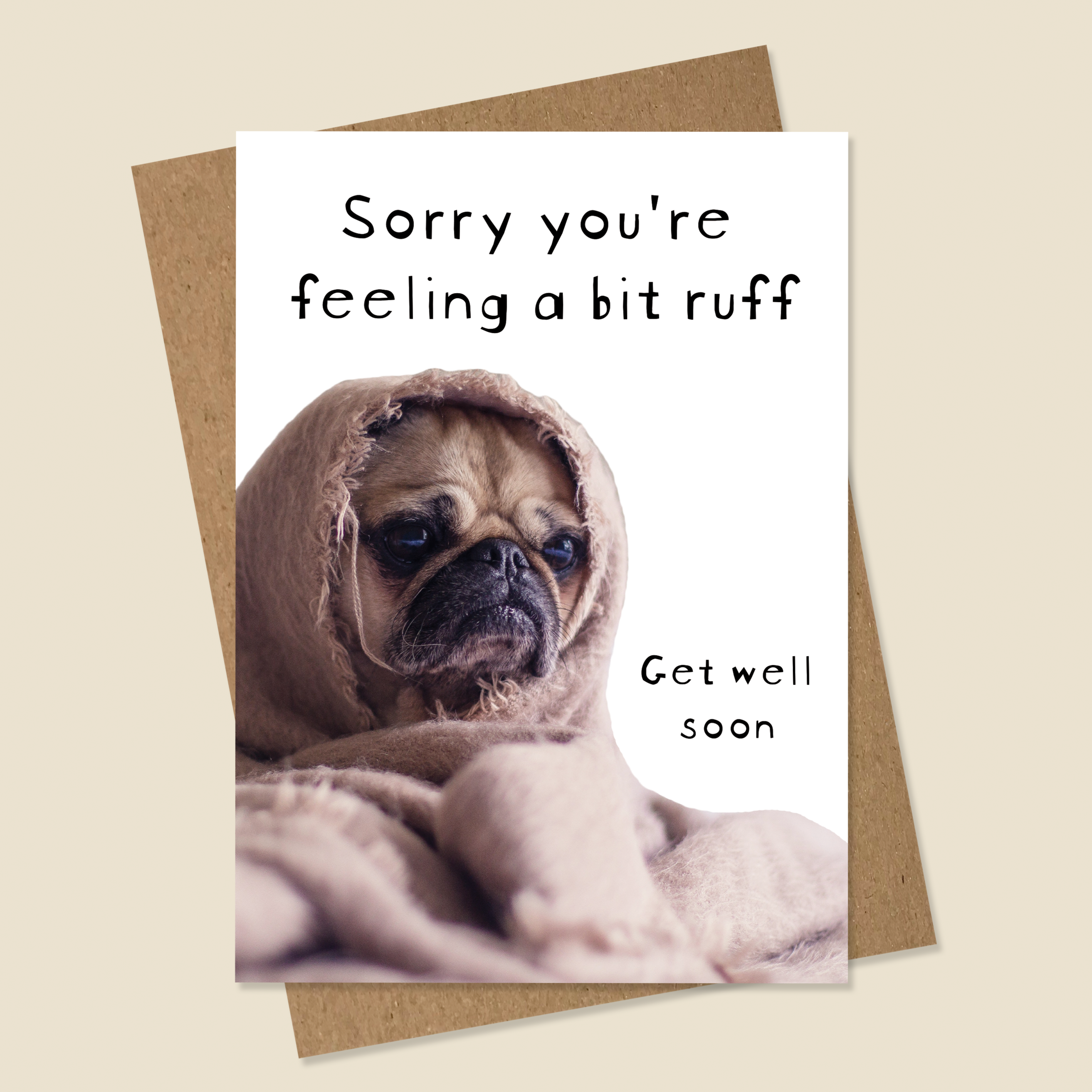 Pug Get Well Card