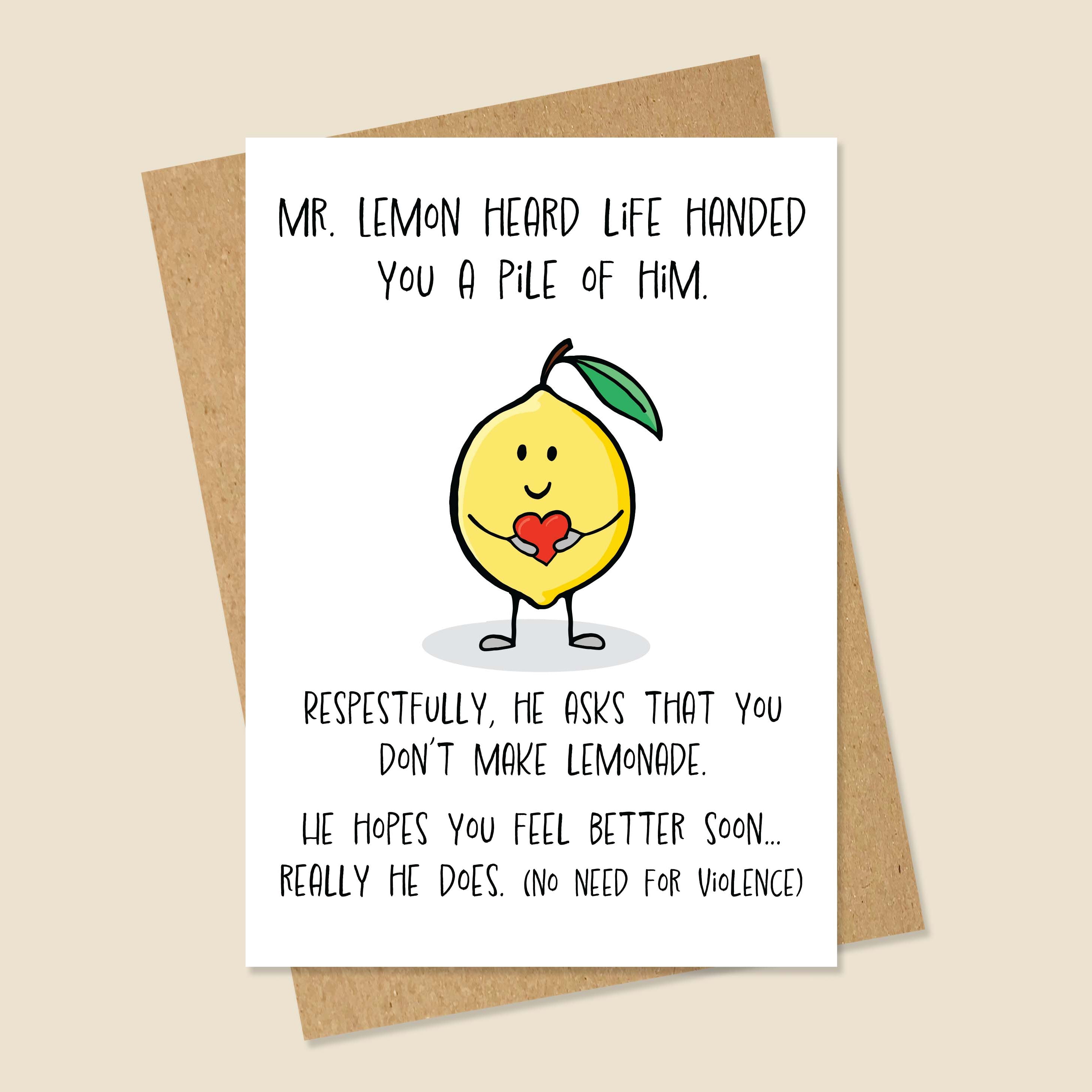 Lemon Get Well Card