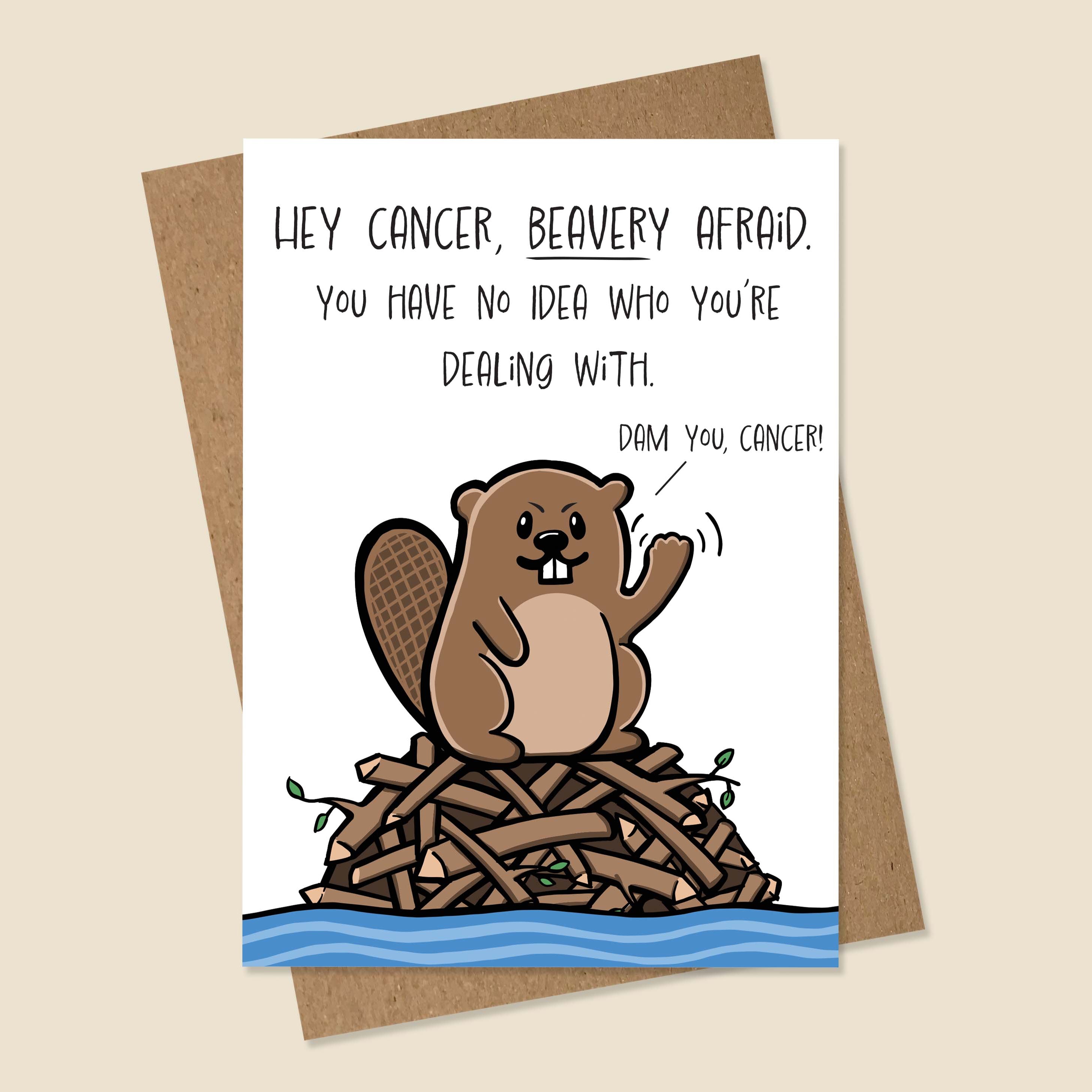 Funny Beaver Cancer Card