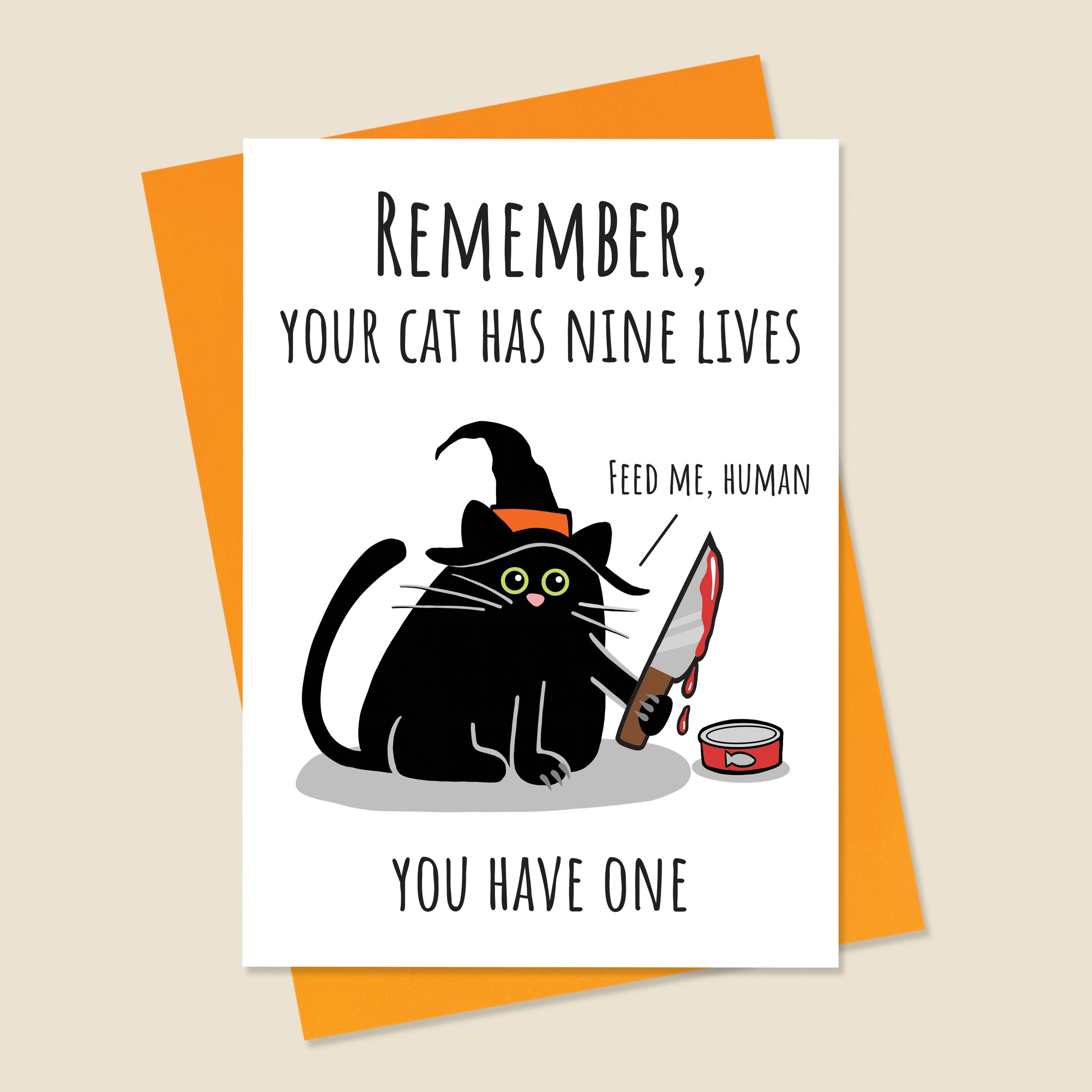 Funny Cat Halloween Card