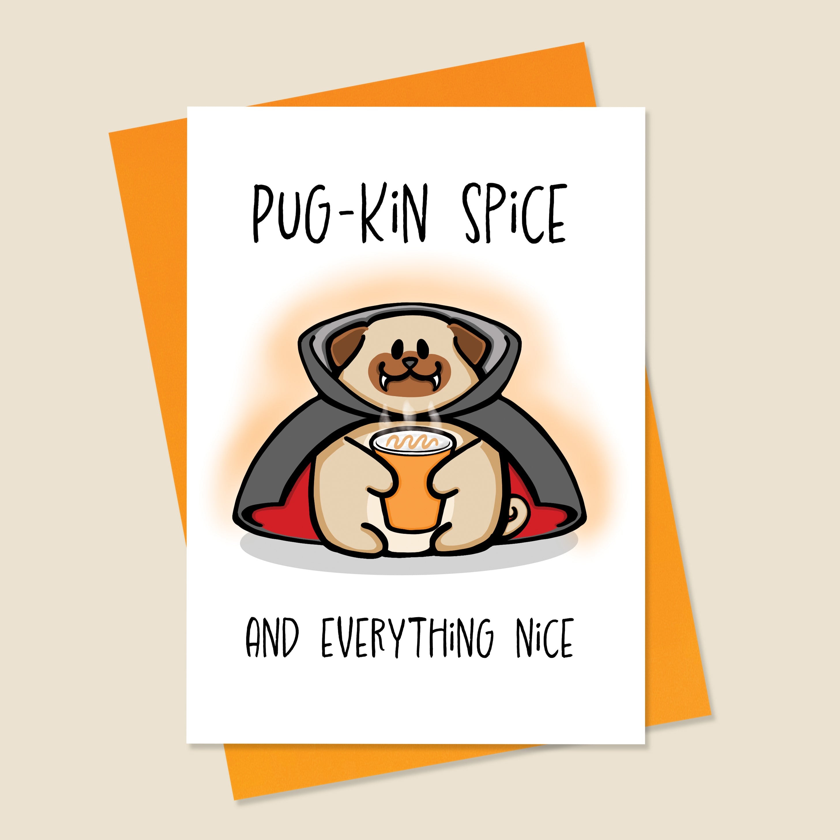 Pug Halloween Card