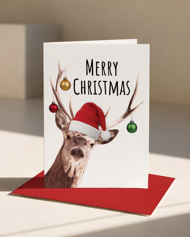 Christmas, Holiday Card • Santa Buck