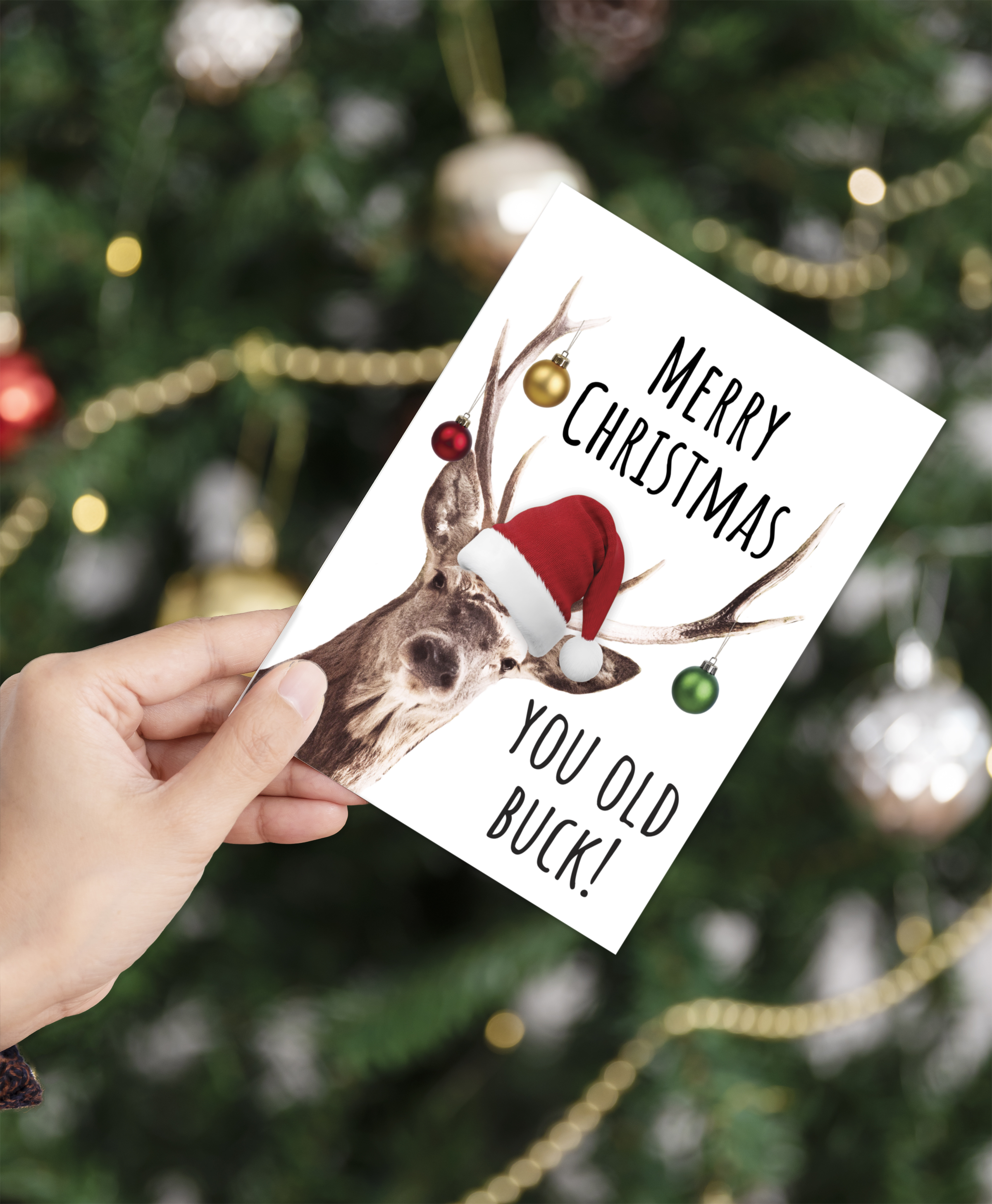 Christmas, Holiday Card • Old Buck