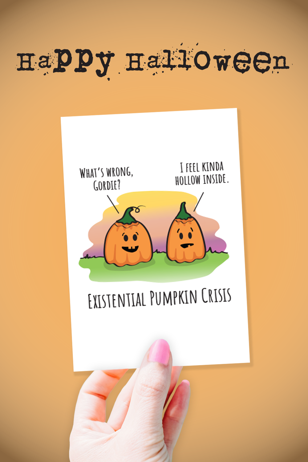 Halloween Card • Existential Pumpkin Crisis