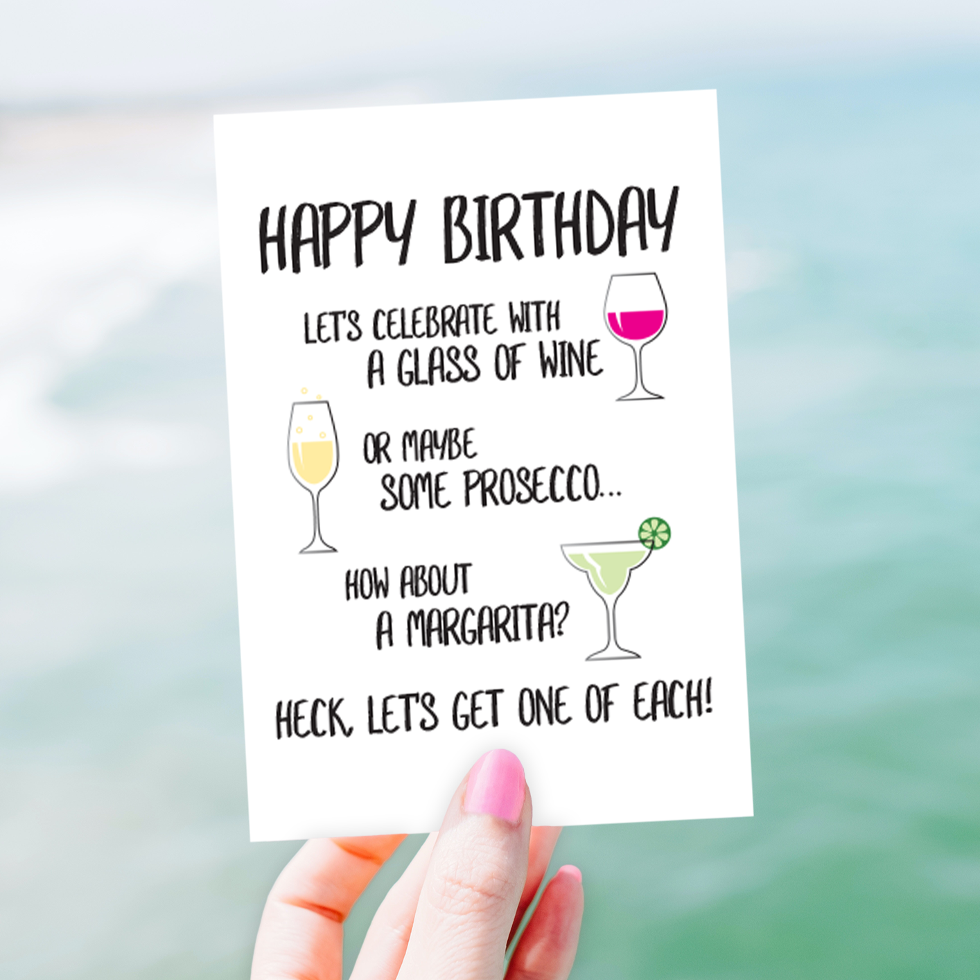 Booze Birthday Card