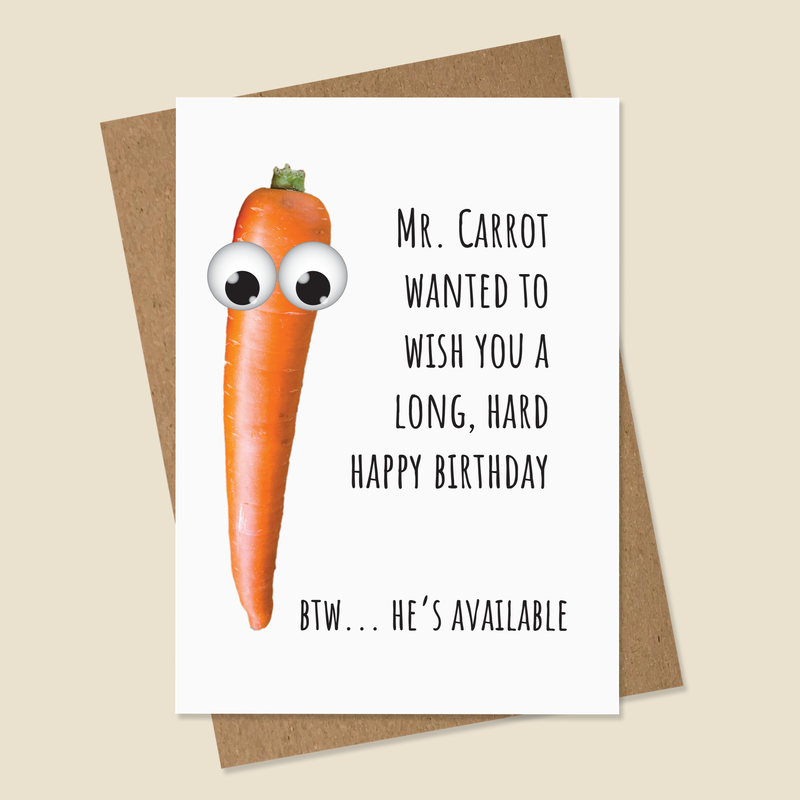 Naughty Carrot Birthday Card