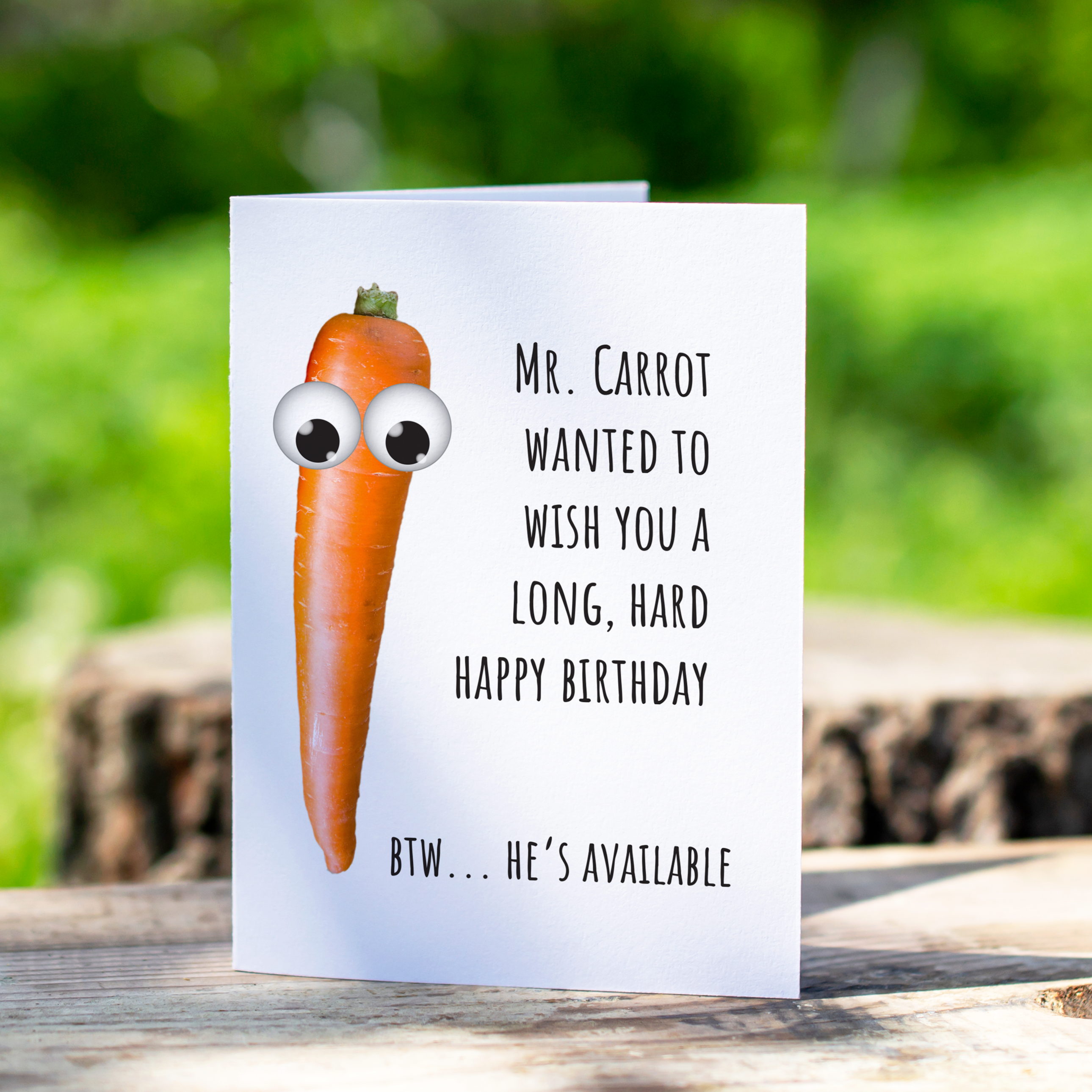 Naughty Carrot Birthday Card