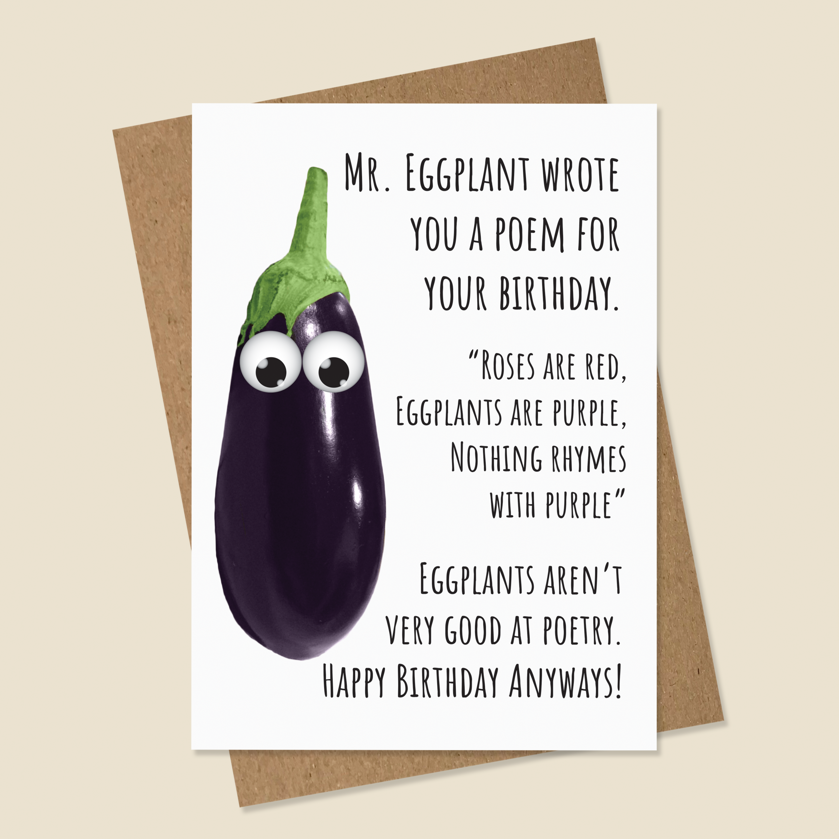 Eggplant Birthday Card