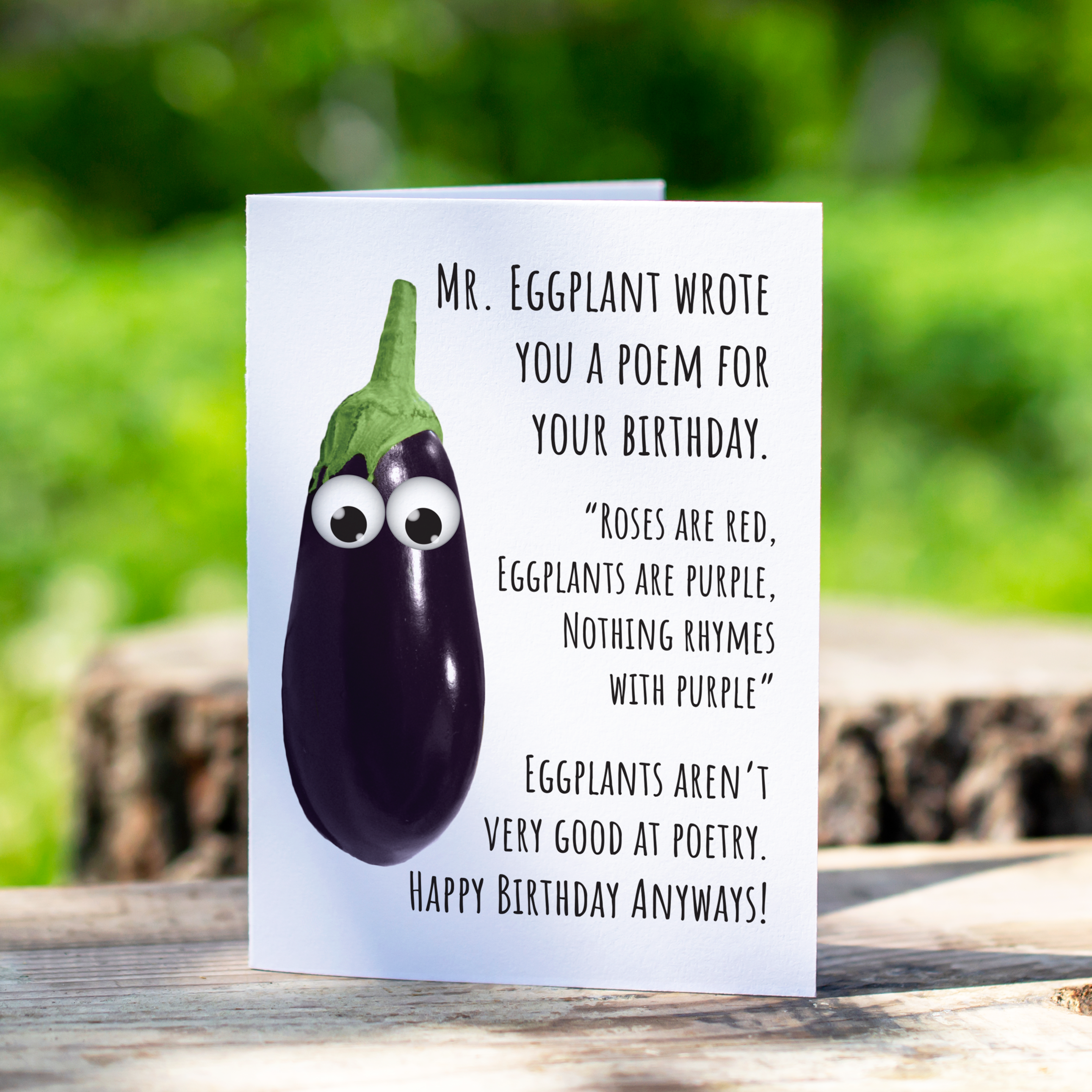 Eggplant Birthday Card