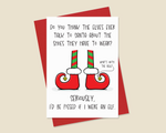 Christmas, Holiday Card • Elf Shoes