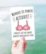 Breast Cancer Card • Wonder Tits with Bra