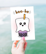 Halloween Card • Boba Tea Ghost