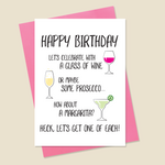 Booze Birthday Card